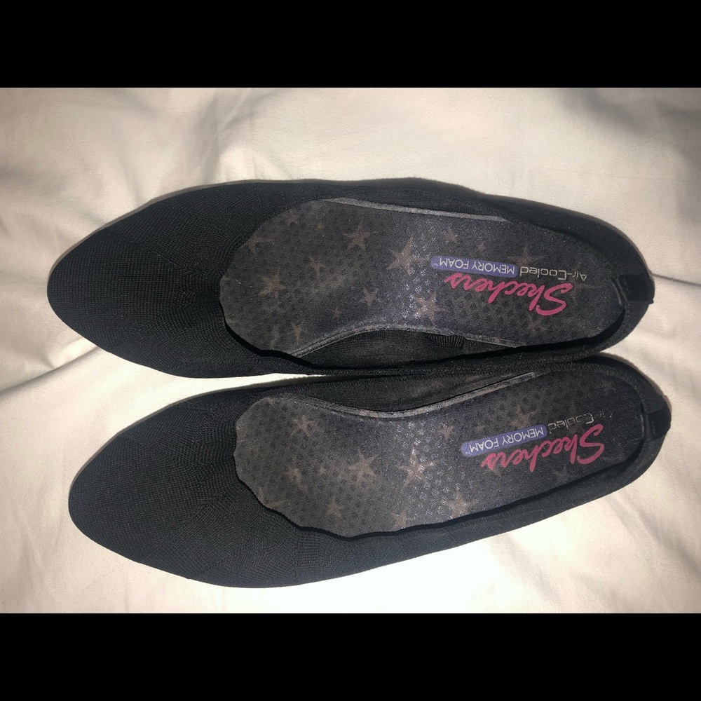 Skechers Cleo Bewitched Black Memory Foam Flats